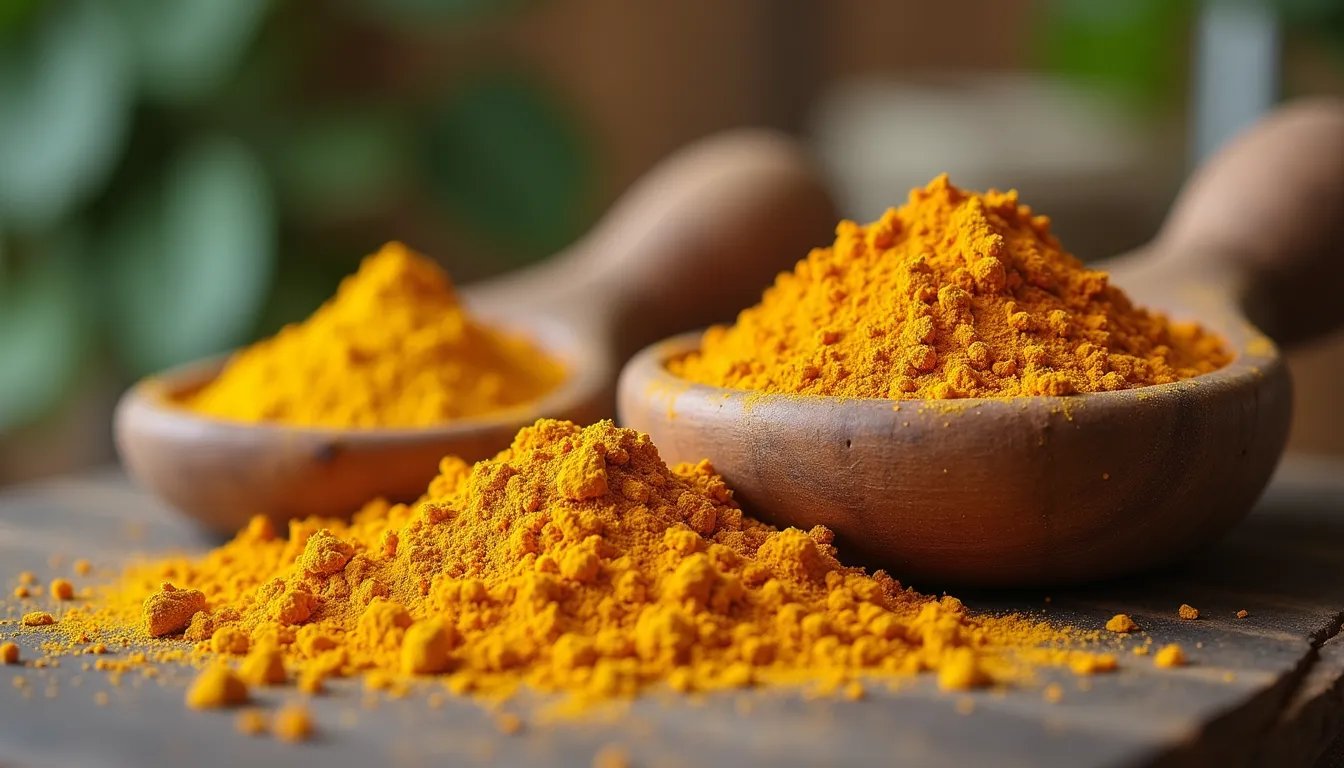 Close-up view of Ayurvedic herbs and powders used in pet care